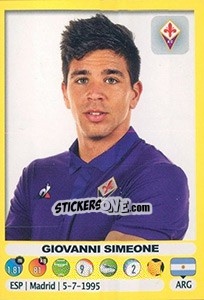 Sticker Giovanni Simeone - Calciatori 2018-2019 n. 168 - Panini