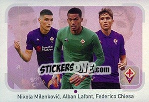 Sticker Fiorentina (Milenkovic, Lafont, Chiesa) - Calciatori 2018-2019 n. 170 - Panini