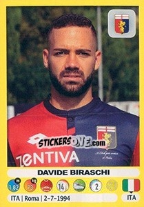 Figurina Davide Biraschi - Calciatori 2018-2019 - Panini