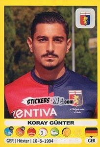 Sticker Koray Günter - Calciatori 2018-2019 n. 208 - Panini