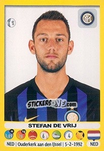 Sticker Stefan De Vrij - Calciatori 2018-2019 - Panini