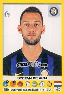 Sticker Stefan De Vrij - Calciatori 2018-2019 n. 231 - Panini