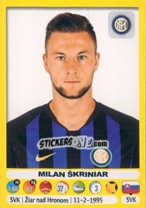 Figurina Milan Škriniar - Calciatori 2018-2019 - Panini