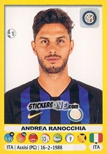 Sticker Andrea Ranocchia - Calciatori 2018-2019 n. 234 - Panini