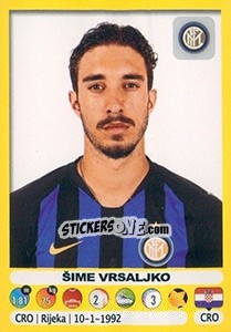 Cromo Šime Vrsaljko - Calciatori 2018-2019 - Panini