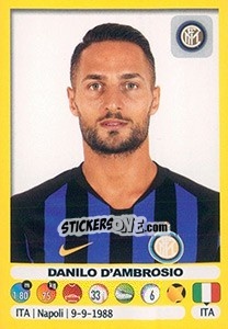 Cromo Danilo D'Ambrosio - Calciatori 2018-2019 - Panini