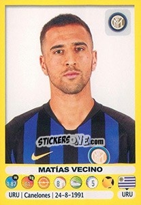 Sticker Matías Vecino - Calciatori 2018-2019 n. 243 - Panini