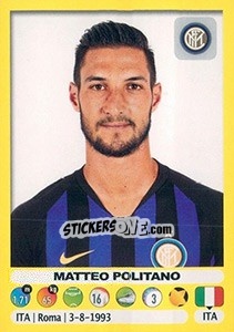 Sticker Matteo Politano - Calciatori 2018-2019 n. 248 - Panini