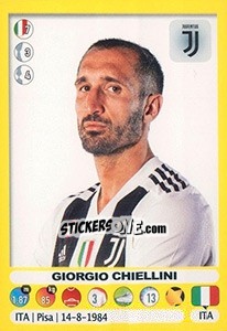 Cromo Giorgio Chiellini - Calciatori 2018-2019 - Panini