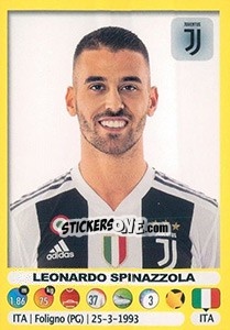Sticker Leonardo Spinazzola - Calciatori 2018-2019 - Panini