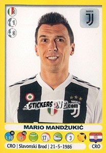 Figurina Mario Mandžukic - Calciatori 2018-2019 - Panini