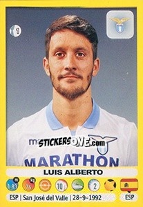 Sticker Luis Alberto - Calciatori 2018-2019 - Panini