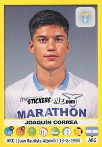 Sticker Joaquín Correa - Calciatori 2018-2019 - Panini