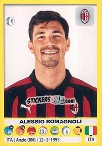 Cromo Alessio Romagnoli - Calciatori 2018-2019 - Panini