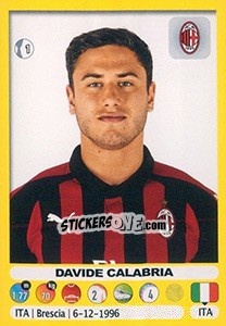 Figurina Davide Calabria - Calciatori 2018-2019 - Panini