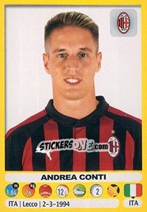 Cromo Andrea Conti - Calciatori 2018-2019 - Panini