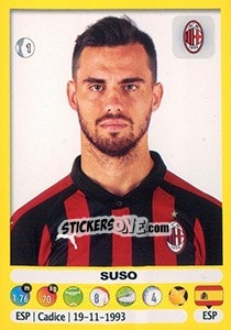 Sticker Suso - Calciatori 2018-2019 n. 333 - Panini