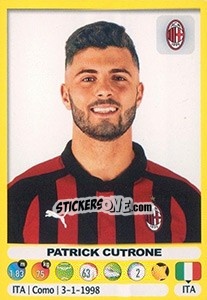 Figurina Patrick Cutrone - Calciatori 2018-2019 - Panini