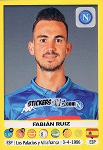 Sticker Fabián Ruiz - Calciatori 2018-2019 - Panini
