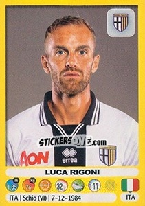 Figurina Luca Rigoni - Calciatori 2018-2019 - Panini