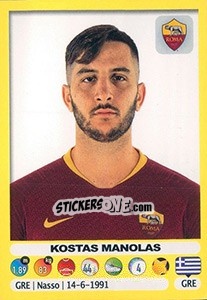 Cromo Kostas Manolas - Calciatori 2018-2019 - Panini