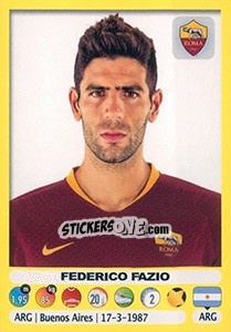 Figurina Federico Fazio - Calciatori 2018-2019 - Panini