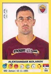 Sticker Aleksandar Kolarov - Calciatori 2018-2019 - Panini