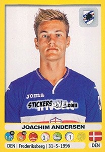 Figurina Joachim Andersen - Calciatori 2018-2019 - Panini