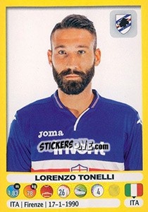Figurina Lorenzo Tonelli - Calciatori 2018-2019 - Panini