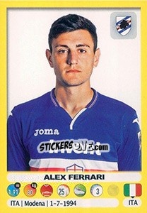 Figurina Alex Ferrari - Calciatori 2018-2019 - Panini