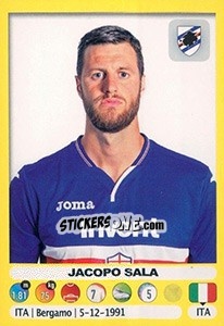 Figurina Jacopo Sala - Calciatori 2018-2019 - Panini
