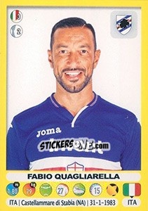 Figurina Fabio Quagliarella - Calciatori 2018-2019 - Panini
