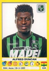 Figurina Alfred Duncan - Calciatori 2018-2019 - Panini
