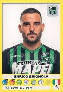 Sticker Enrico Brignola - Calciatori 2018-2019 n. 472 - Panini