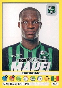 Figurina Babacar - Calciatori 2018-2019 - Panini