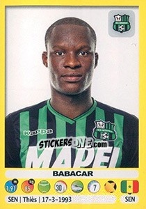 Sticker Babacar - Calciatori 2018-2019 n. 475 - Panini