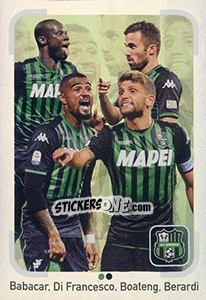 Figurina Sassuolo (Babacar / Di Francesco / Boateng / Berardi) - Calciatori 2018-2019 - Panini