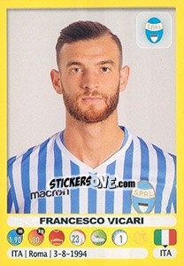 Sticker Francesco Vicari - Calciatori 2018-2019 n. 484 - Panini