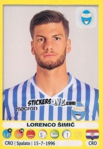 Sticker Lorenco Šimic - Calciatori 2018-2019 n. 491 - Panini