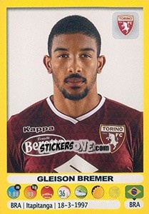 Sticker Gleison Bremer - Calciatori 2018-2019 n. 514 - Panini