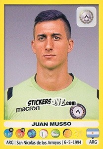 Sticker Juan Musso - Calciatori 2018-2019 - Panini