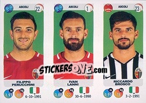 Sticker Filippo Perucchini / Ivan Lanni / Riccardo Brosco - Calciatori 2018-2019 - Panini