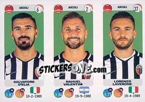 Sticker Salvatore D'Elia / Nahuel Valentini / Lorenzo Laverone - Calciatori 2018-2019 n. 568 - Panini