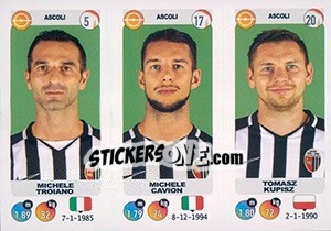 Sticker Michele Troiano / Michele Cavion / Tomasz Kupisz - Calciatori 2018-2019 - Panini
