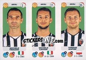 Sticker Michele Troiano / Michele Cavion / Tomasz Kupisz - Calciatori 2018-2019 n. 570 - Panini