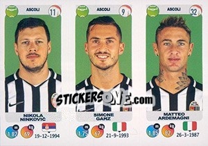 Sticker Nikola Ninkovic / Simone Ganz / Matteo Ardemagni - Calciatori 2018-2019 n. 572 - Panini
