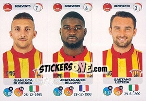 Sticker Gianluca Di Chiara / Jean-Claude Billong / Gaetano Letizia - Calciatori 2018-2019 n. 576 - Panini