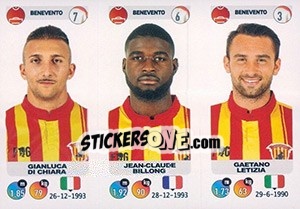 Cromo Gianluca Di Chiara / Jean-Claude Billong / Gaetano Letizia - Calciatori 2018-2019 - Panini