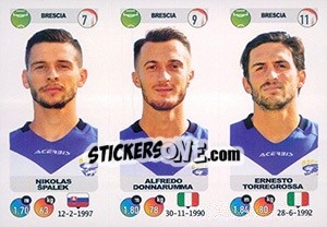 Sticker Nikolas Špalek / Alfredo Donnarumma / Ernesto Torregrossa - Calciatori 2018-2019 n. 587 - Panini