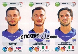 Cromo Nikolas Špalek / Alfredo Donnarumma / Ernesto Torregrossa - Calciatori 2018-2019 - Panini